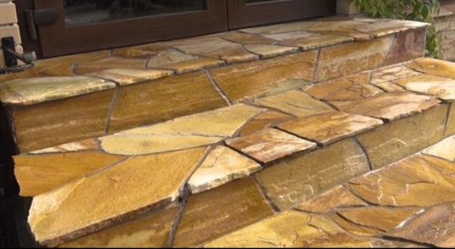 Плитняк златолит жёлтый золотистый для отмостки купить в Ставропольском крае